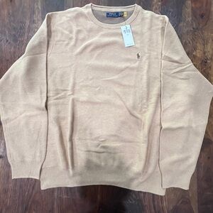 NEW Polo by Ralph Lauren Men's Beige Crewneck Sweater